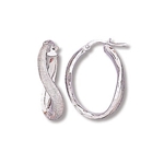 Satin Finish Sterling Silver Twist Hoops